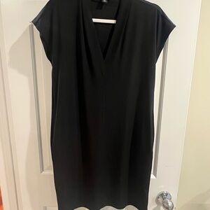Halogen Black V-Neck Cap Sleeve Midi Dress
